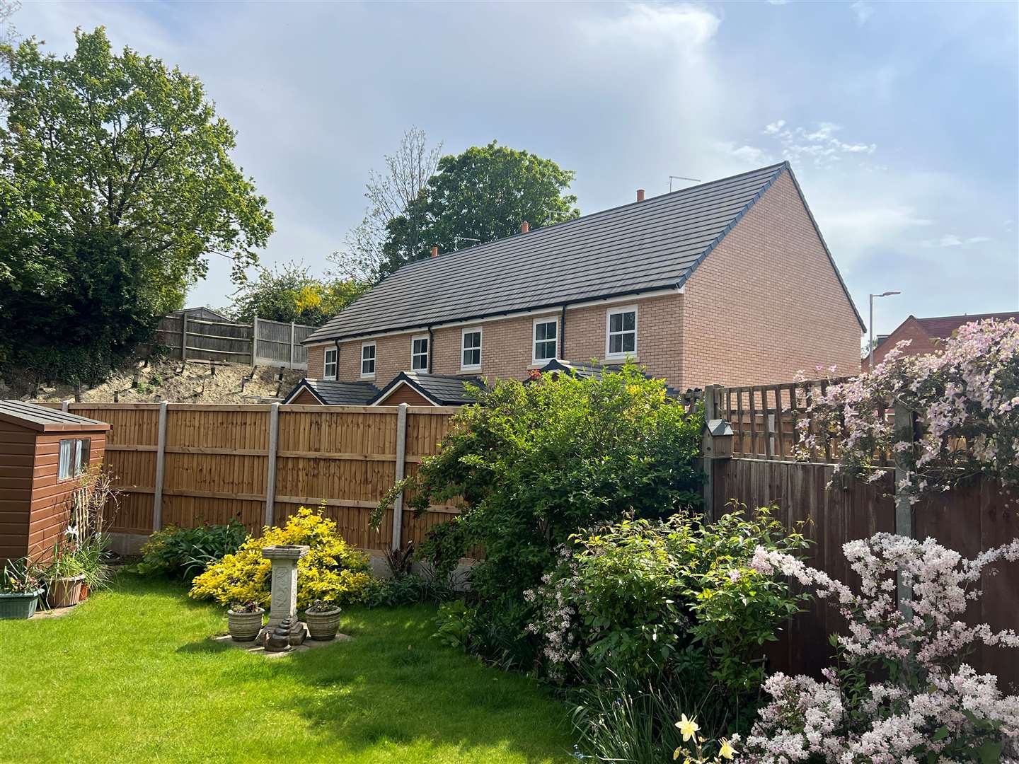 Moat's new houses on plots three to five can be seen looking into Ann Smith's back garden. Picture: Megan Carr