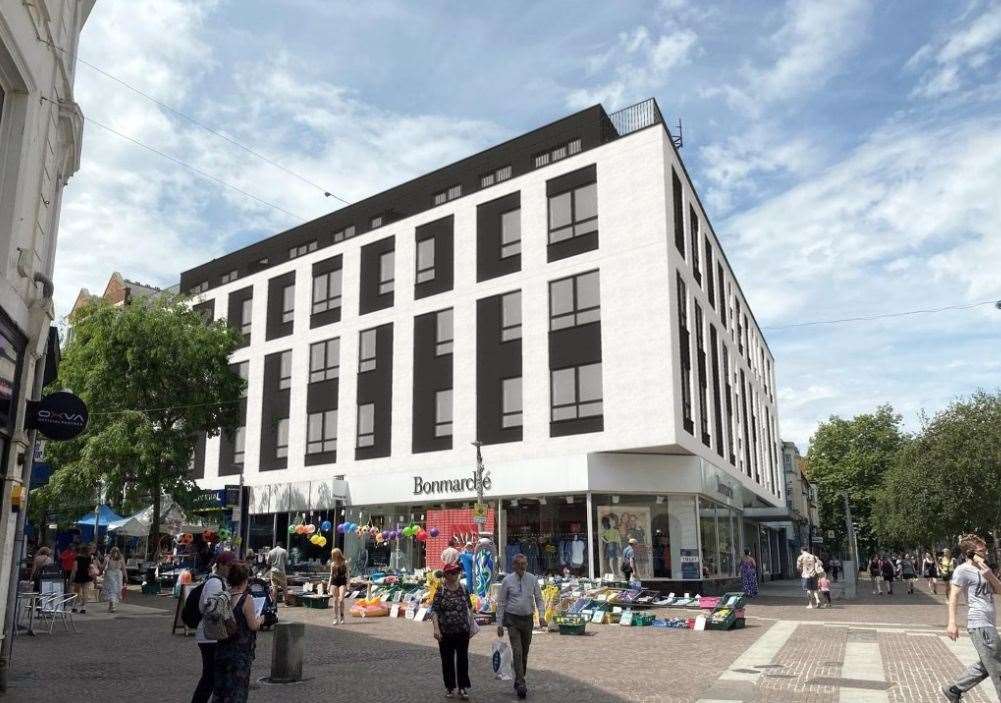 How the new flats above Bonmarche in Folkestone could look. Picture: William Brown