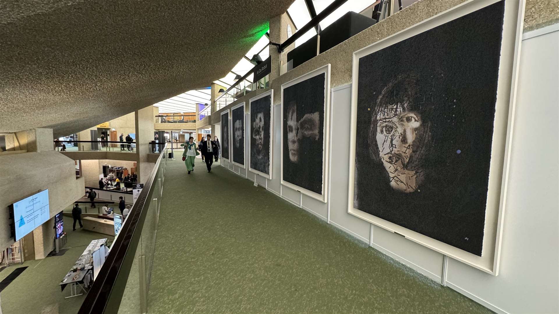 Ai-Da’s portrait of Alan Turing at the United Nations (Ai-Da Robot Studio/PA)