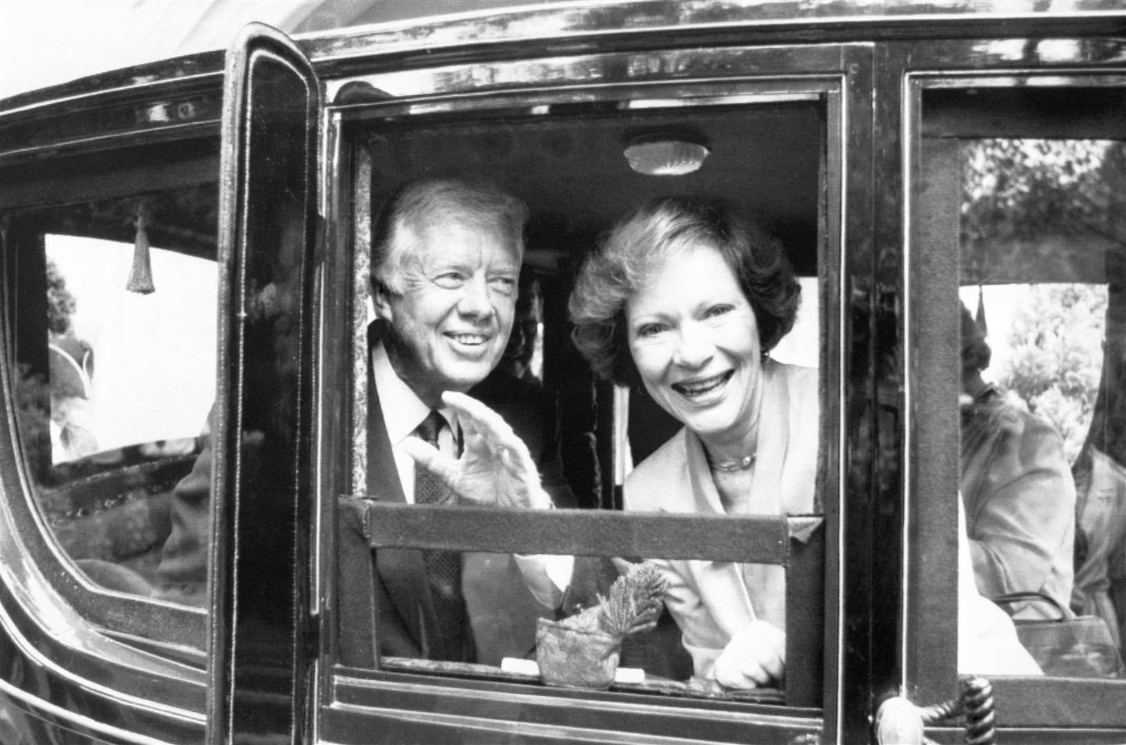 US President Jimmy Carter and his wife Rosalyn travel by carriage in the Newcastle Lord Mayor’s parade (Archvie/PA)