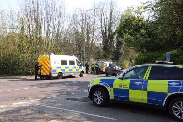 Police at the scene in Aylesford. Picture: Mike Mahoney