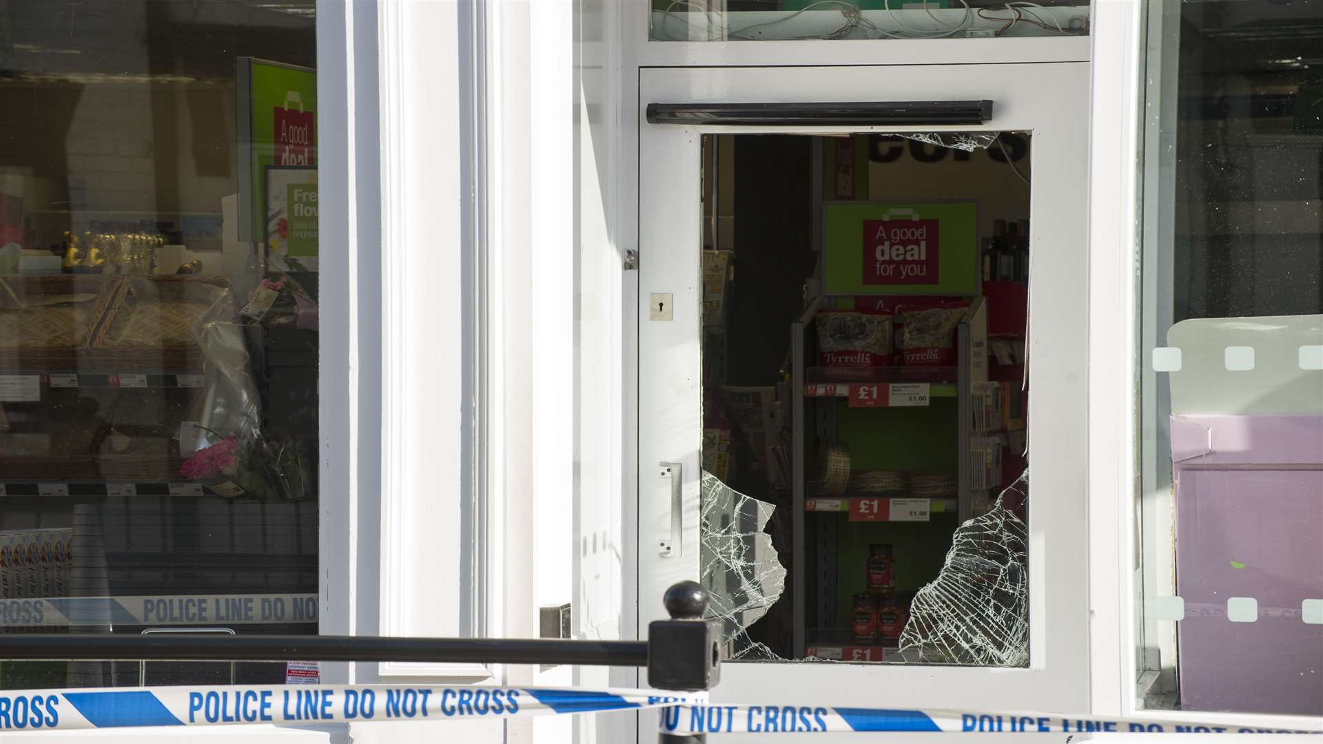 The damage caused to the Co-op, Newington, after Bamford broke in