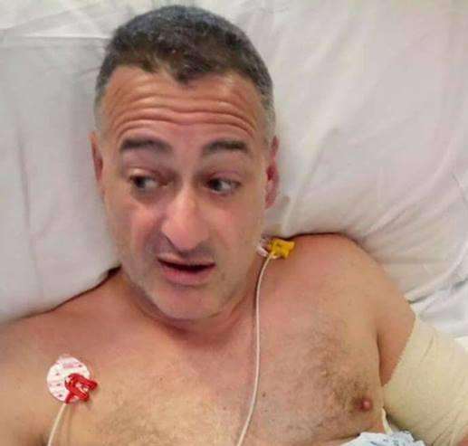 Roy Larner in hospital after the terror attack in 2017