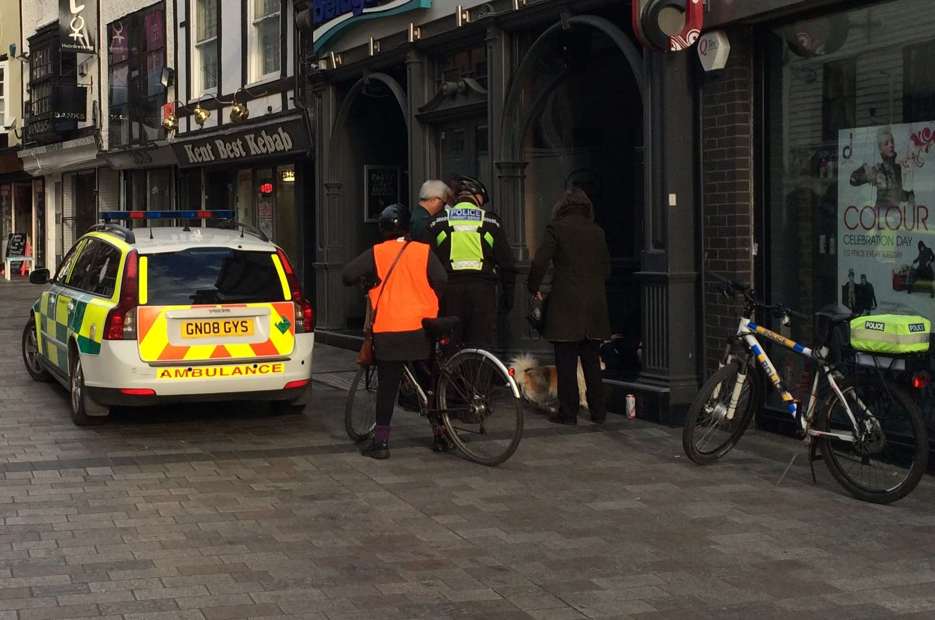 An ambulance at the scene