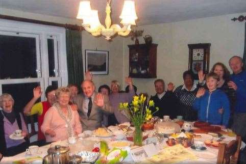 The congregation enjoy a farewell tea following Sunday's service