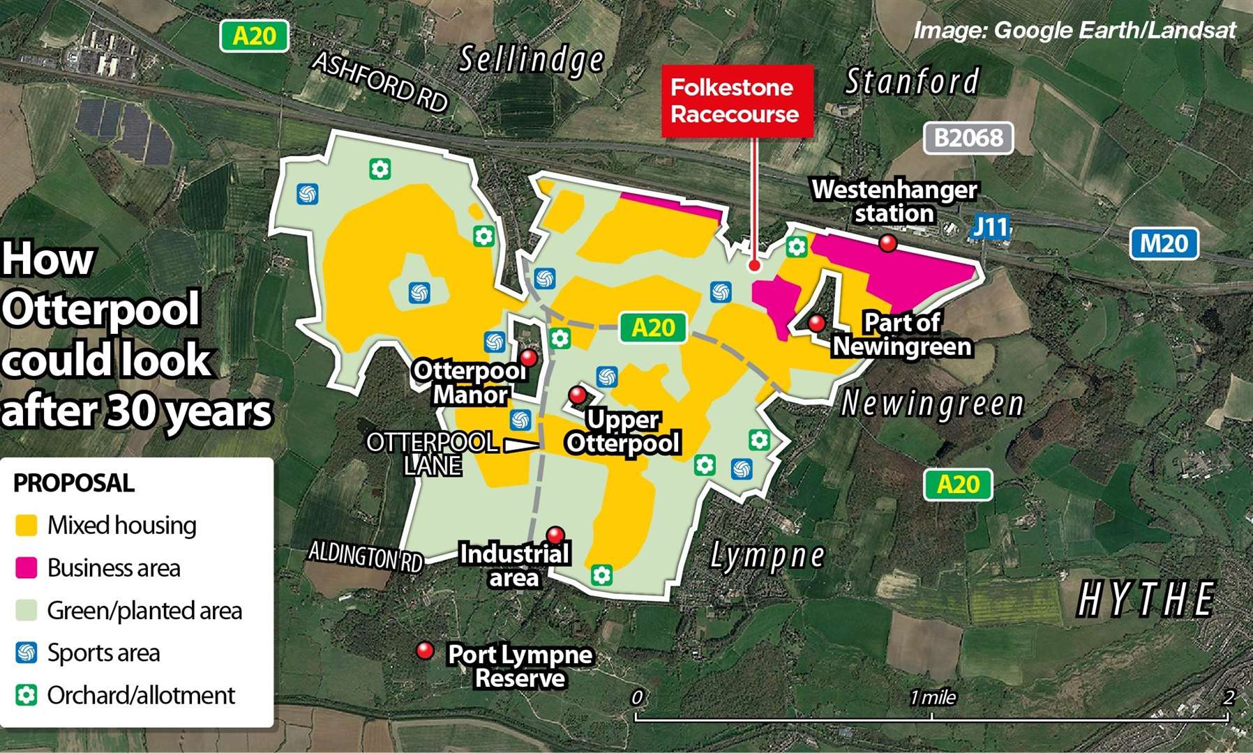 An outline of the masterplan for Otterpool submitted