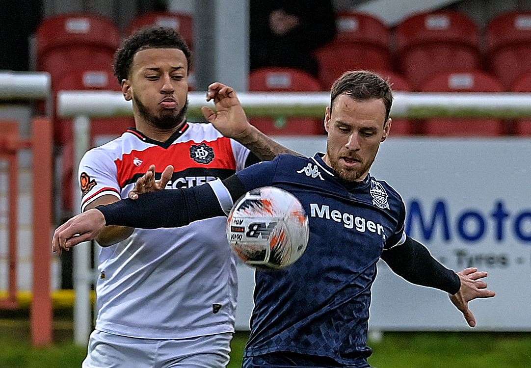 Jordan Higgs scored the only goal in Dover's 1-0 weekend win over Taunton. Picture: Stuart Brock