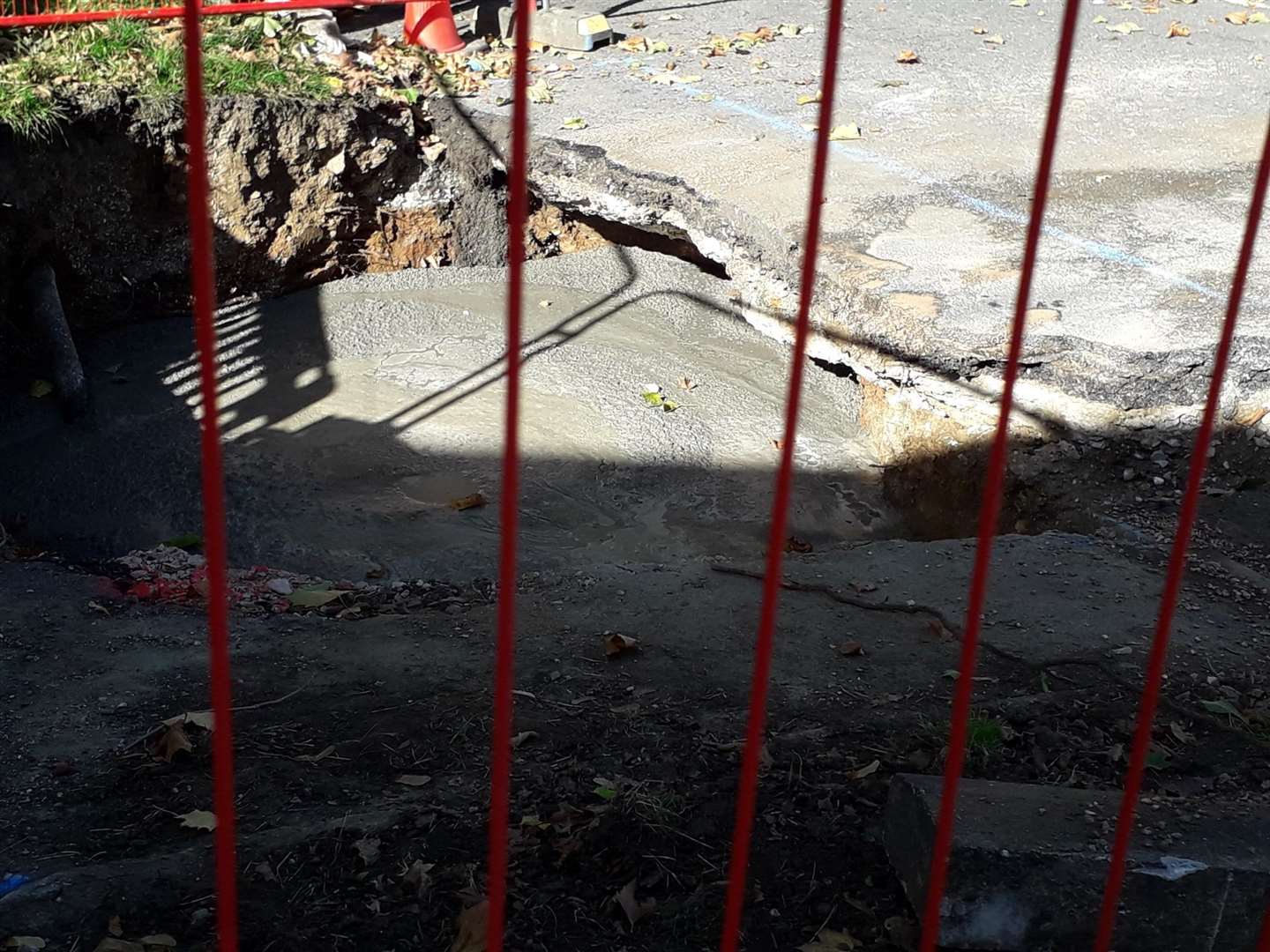 The sinkhole in Allington on October 8. Picture: Helen Kelly