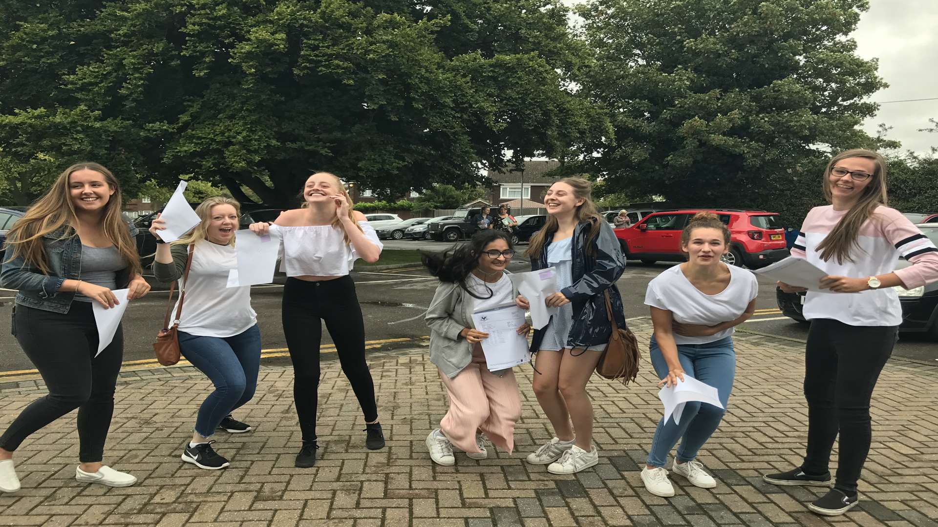 Highsted students attempt a jump for joy