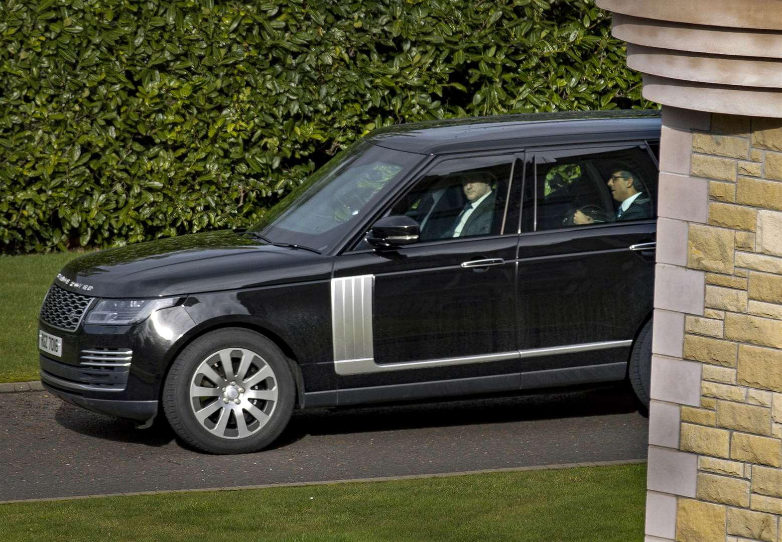 Prime Minister Rishi Sunak (right) leaves the Culloden Hotel in Belfast after holding talks with Stormont leaders over the Northern Ireland Protocol (Liam McBurney/PA)