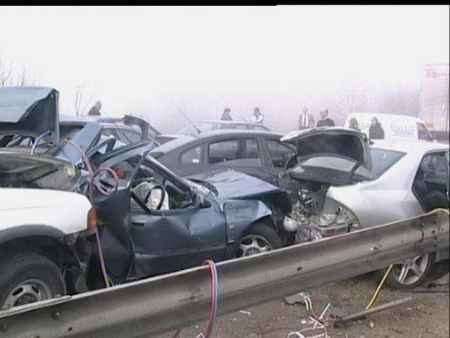 Scene of the multi-vehicle crash. Picture: Kent Fire and Rescue Service