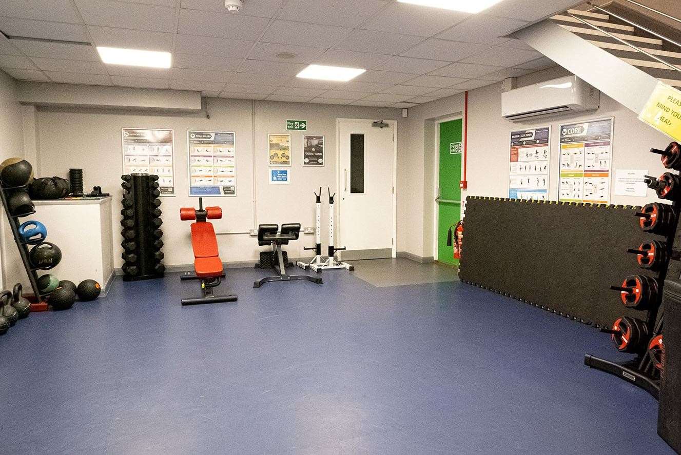 The weights studio at Woodlands Gym, Gillingham