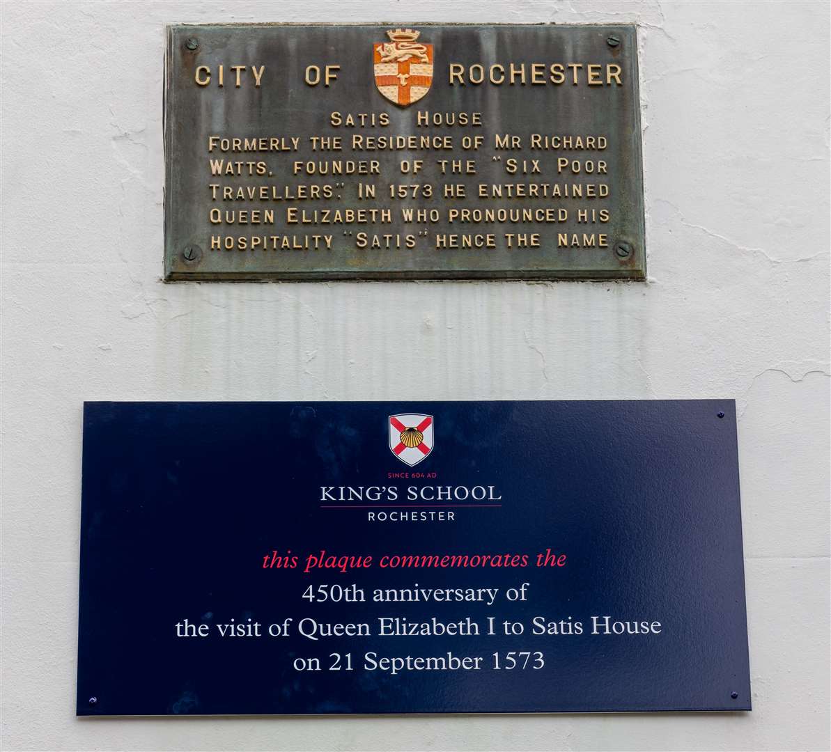 A plaque has been installed at King's School in Rochester to mark 450 years since Queen Elizabeth I visited the site. Picture: King's School