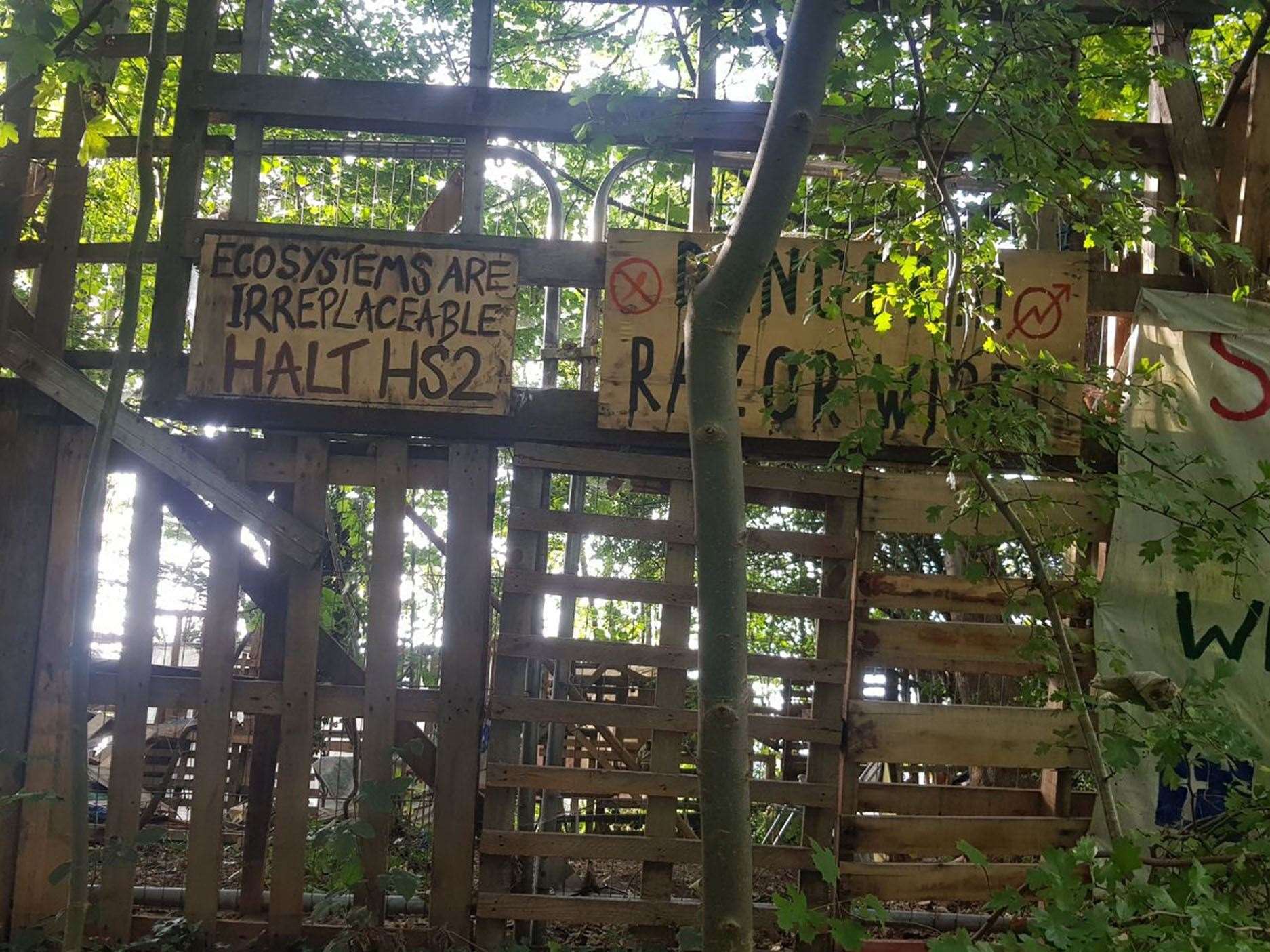 The Wendover Active Resistance camp in Buckinghamshire where Swampy has been (Lachlan Macrae/PA) underground for 20 days (Handout/PA)