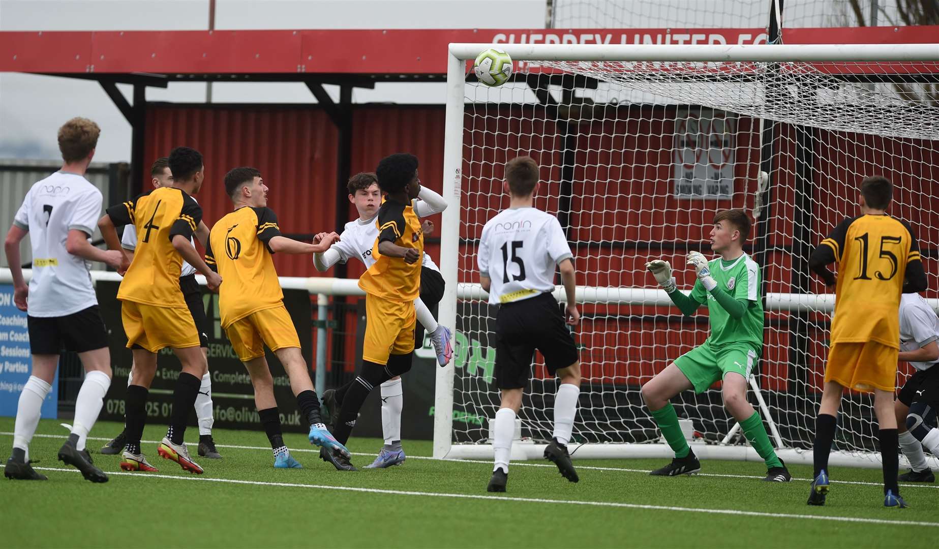 Cray Wanderers under-15s threaten early on against Bromley under-15s. Picture: PSP Images