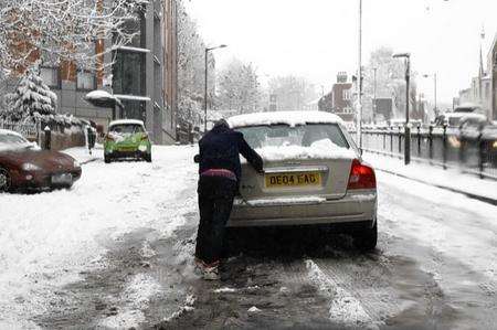 A driver struggles up Star Hill, Rochester