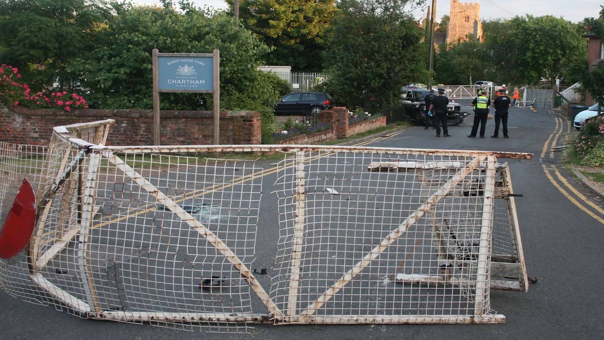 The damages gates at the Chartham crossing. Photo: Neil Webber