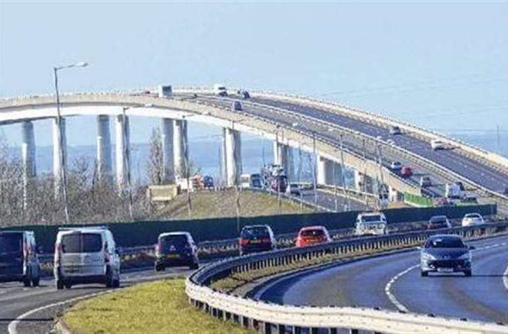 The A249 Sheppey Bridge. Stock Picture