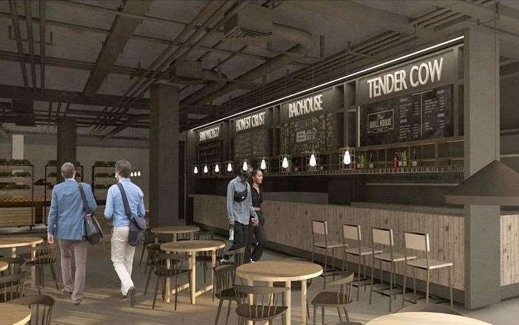 An example of what the food hall might look like once open