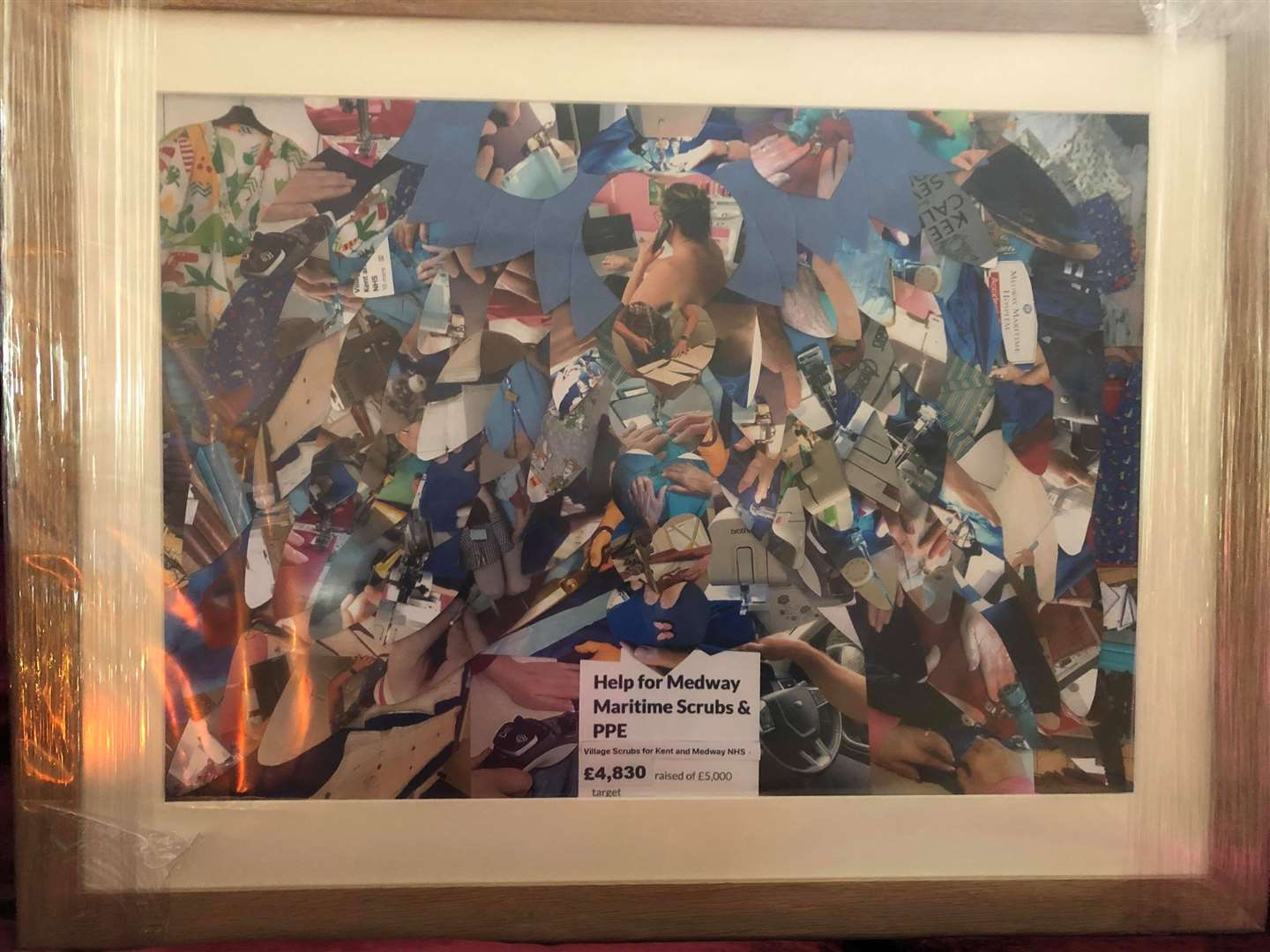The collage made by Wendy Hansford has been donated to Medway Maritime Hospital