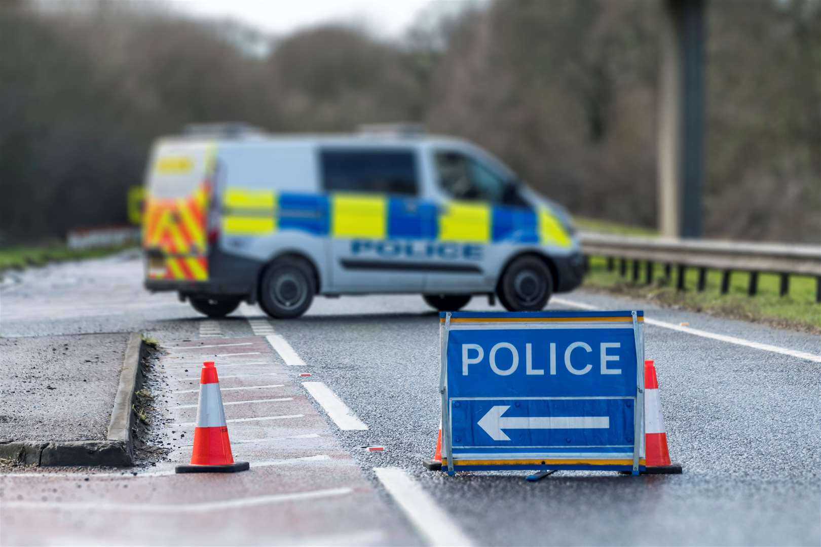 There are long delays after a crash on the A21. Stock image