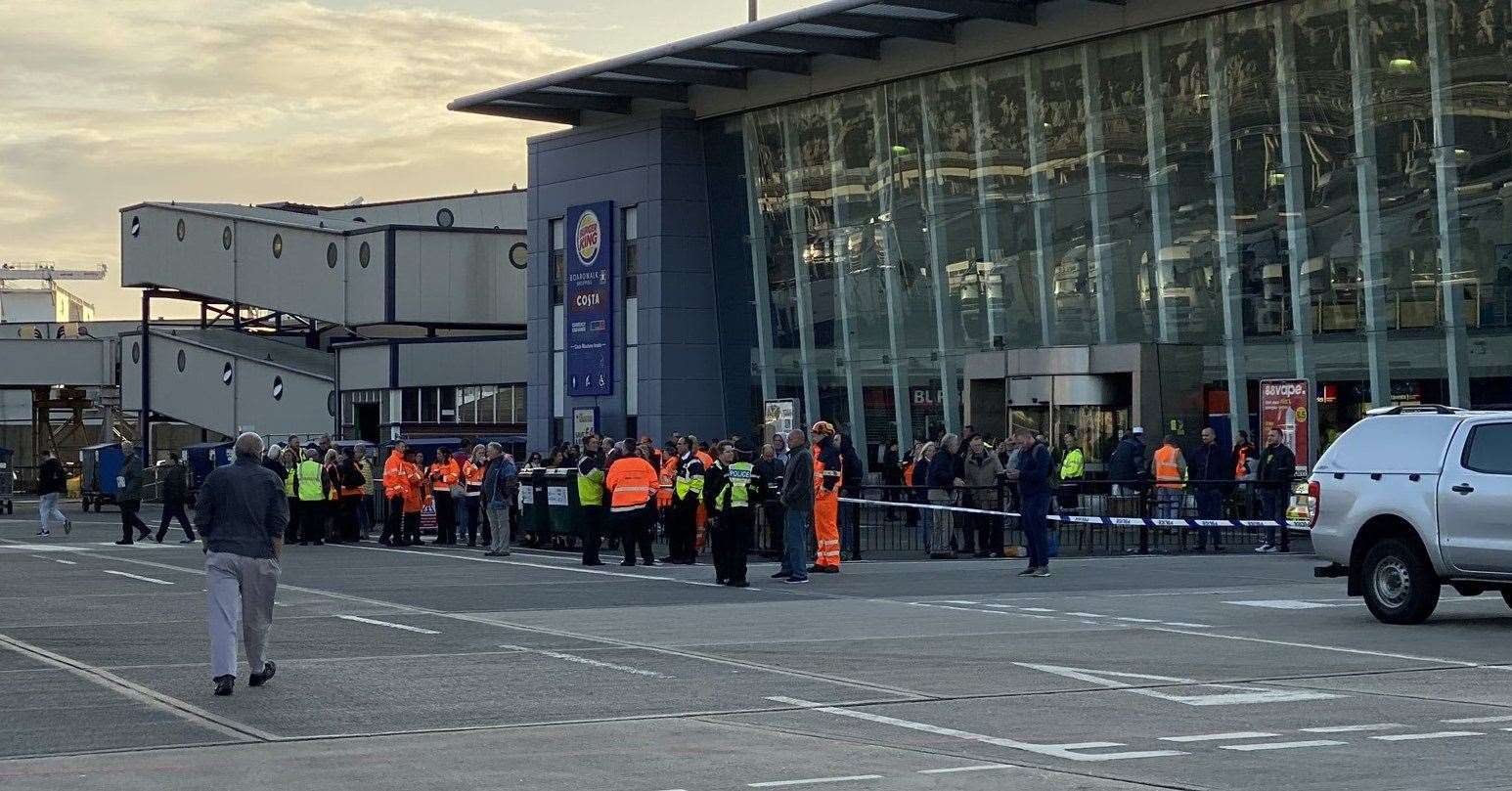 Port of Dover bomb scare pictures show people evacuated from P&O ferry