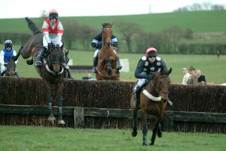 The early leaders in the Hobbs Parker Open Maiden Race were eventually overtaken by winner Chosen. Picture: GARY BROWNE