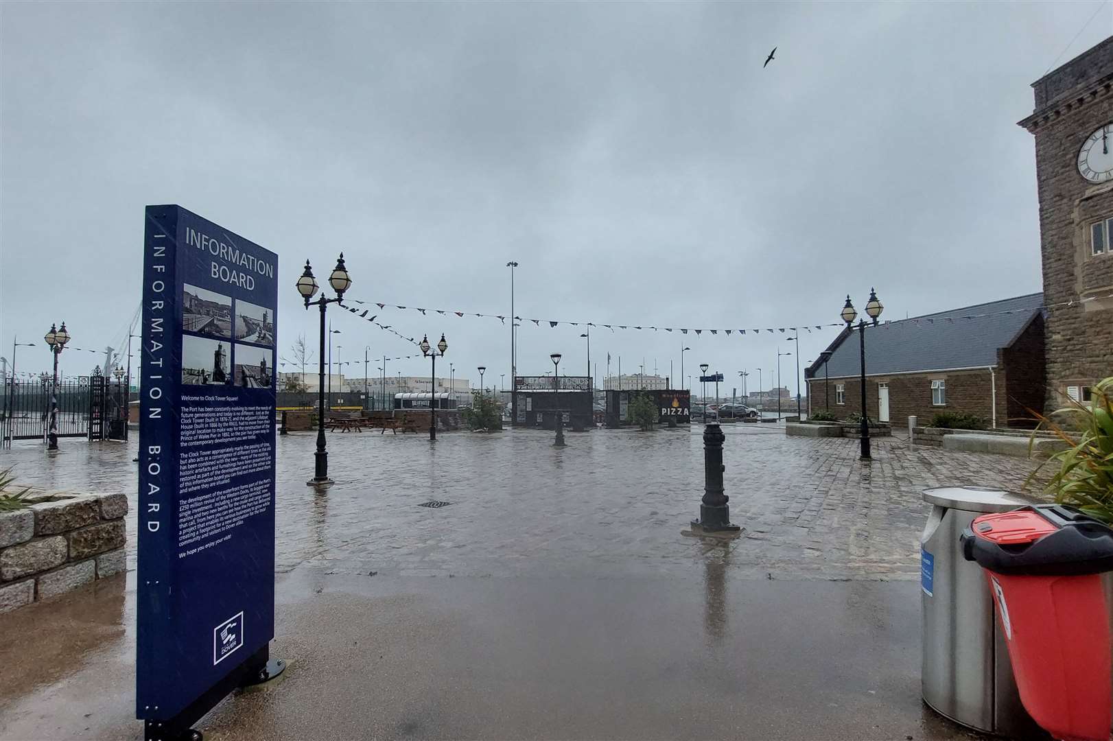 The renovated Clock Tower Square and Marina Curve in Dover were part of the £250 million Western Docks Revival project. Food trucks and a cafe form part of the square