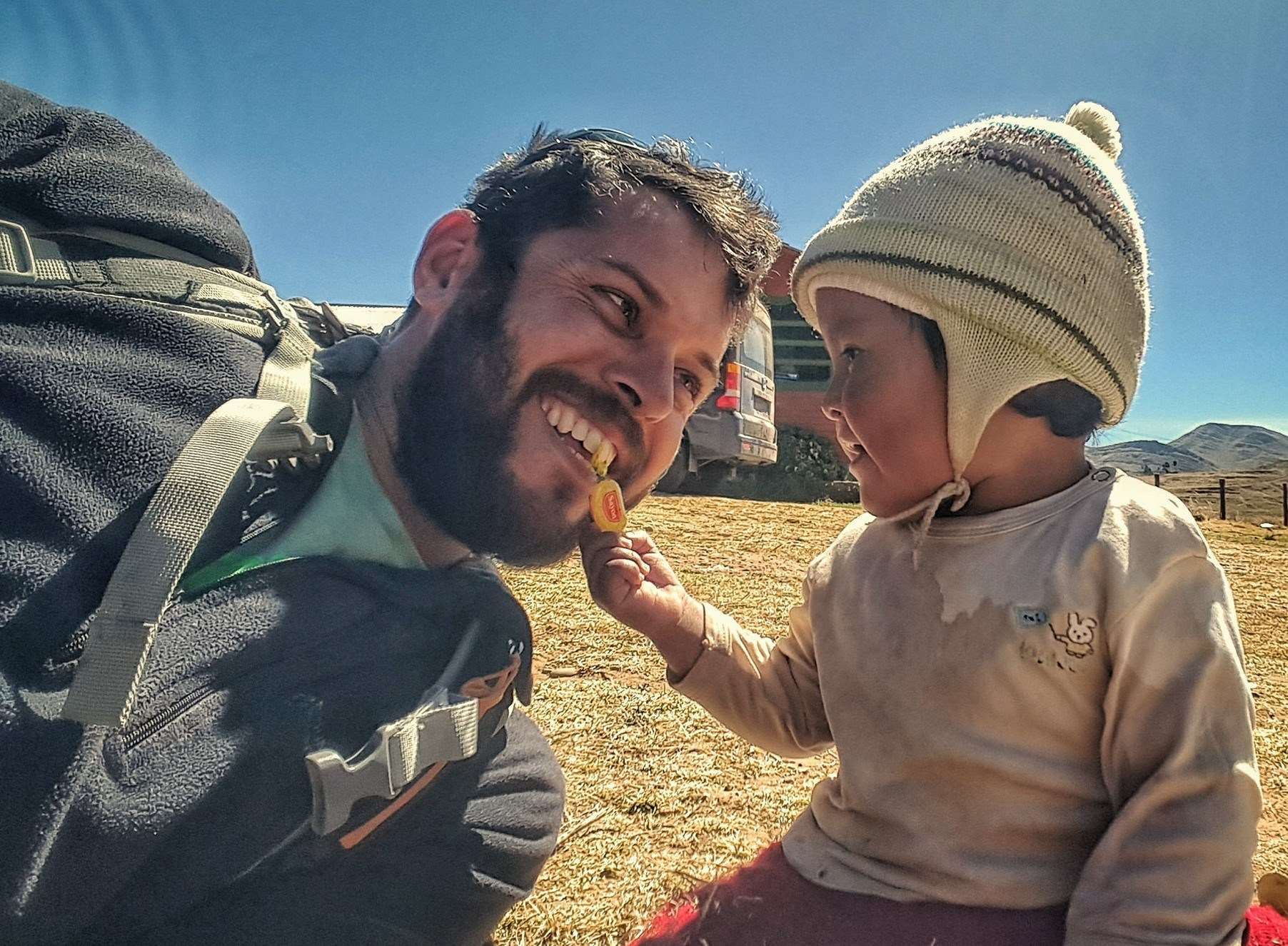 Aaron visited locals in Peru