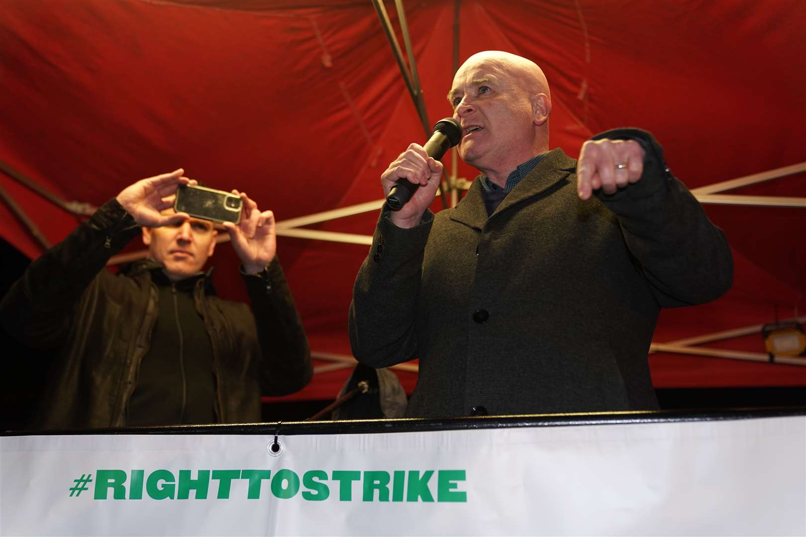 Mick Lynch, general secretary of the Rail, Maritime and Transport union (Kirsty O’Connor/PA)