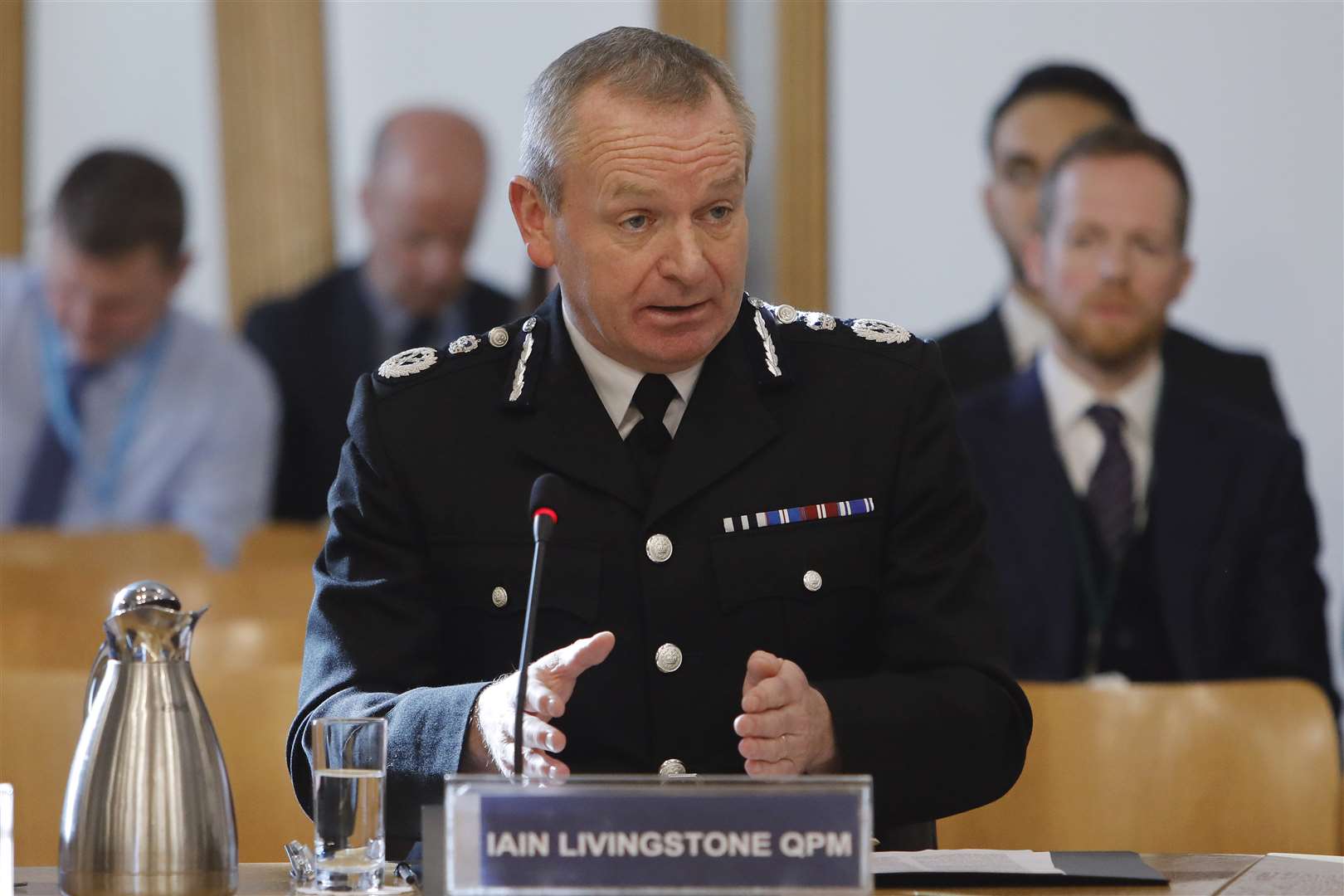 Chief Constable Iain Livingstone spoke at the Edinburgh briefing (Andrew Cowan/Scottish Parliament/PA)