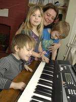 Debs Aspland with her children Jamie, Rosie and Kane