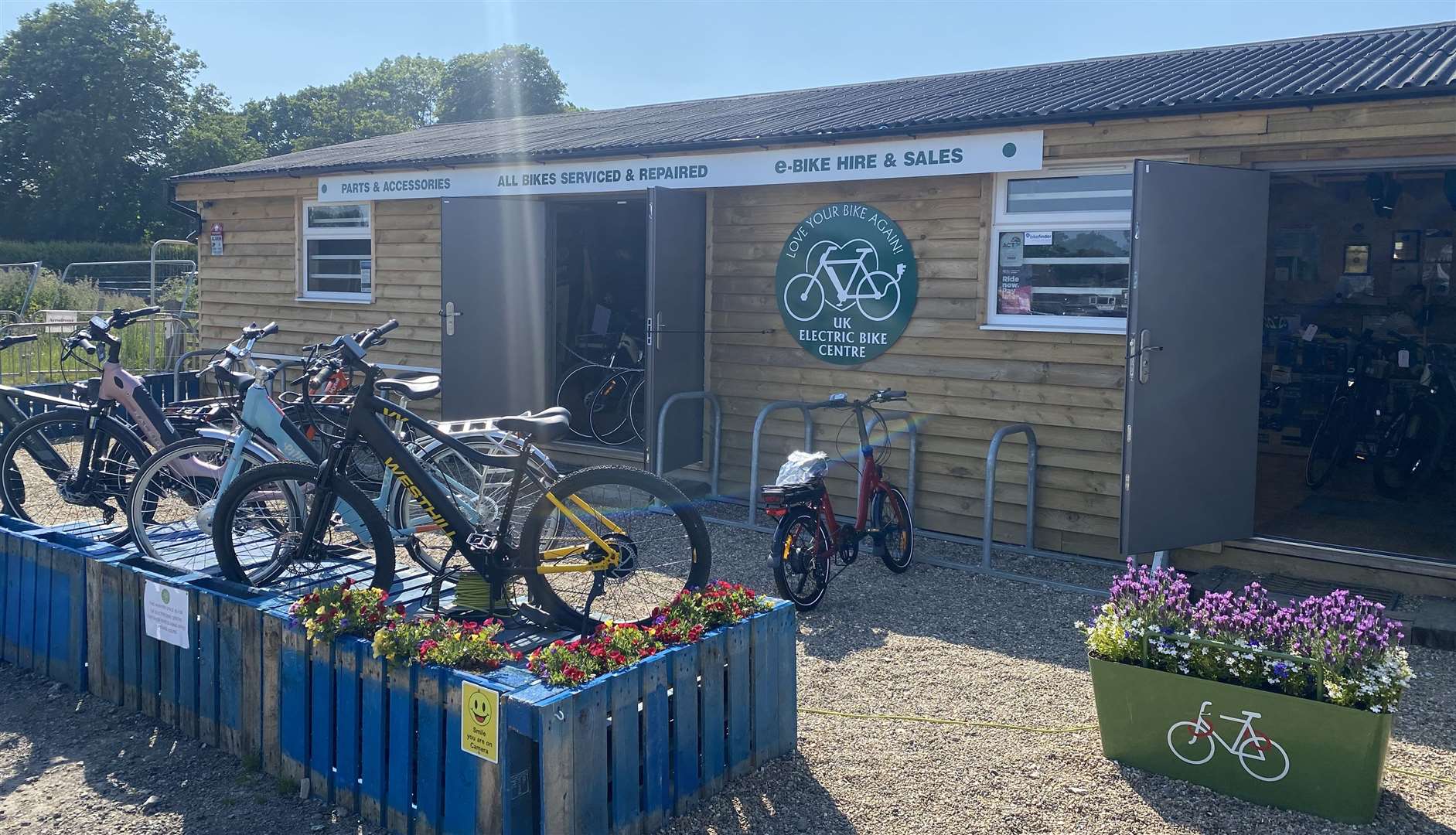 The UK Electric Bike Centre in the Headcorn Aerodrome