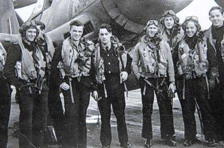 Keith Quilter (third right) and best friend Walter Stradwick (fifth right) whose grave he is going to visit in Japan