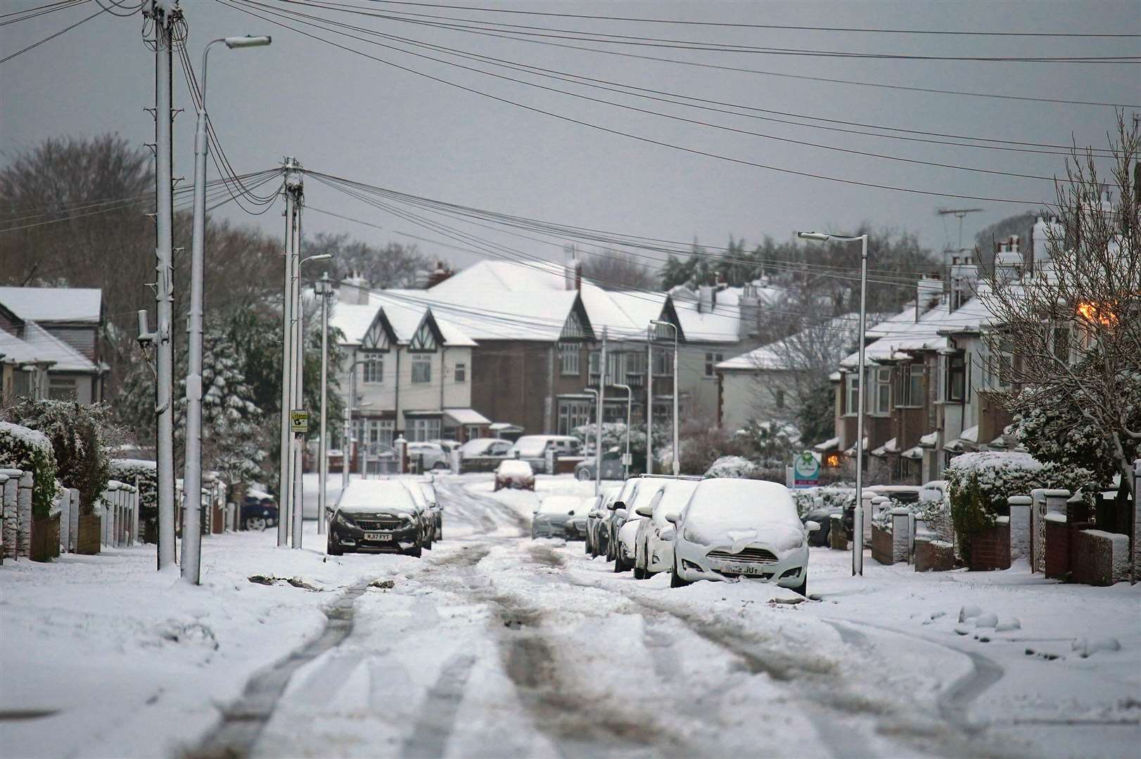 A snow covered street in Liverpool (Peter Byrne/PA)