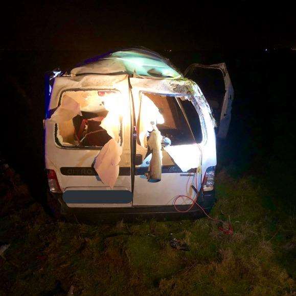 The van rolled into a nearby field. Picture: Kent Police Swale