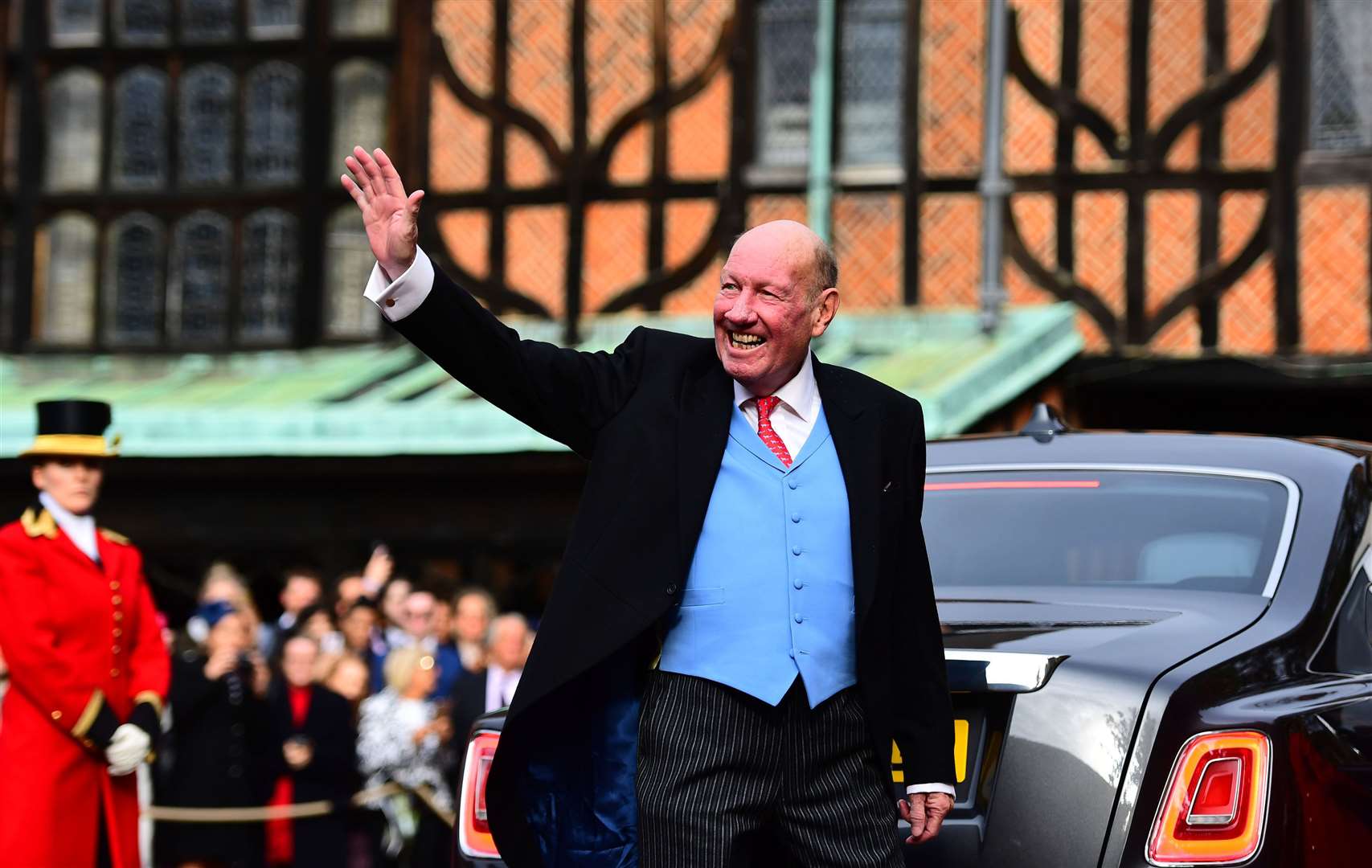 One of Ernest’s middle names pays tribute to his late grandfather George Brooksbank – pictured on Eugenie and Jack Brooksbank’s wedding day in 2018 (Victoria Jones/PA)