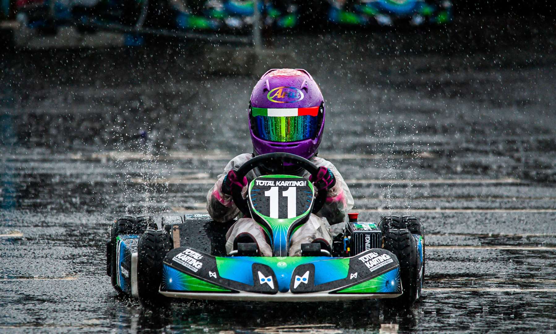Maria Ruberto excels in the wet in her electric kart Picture: Mark Campbell