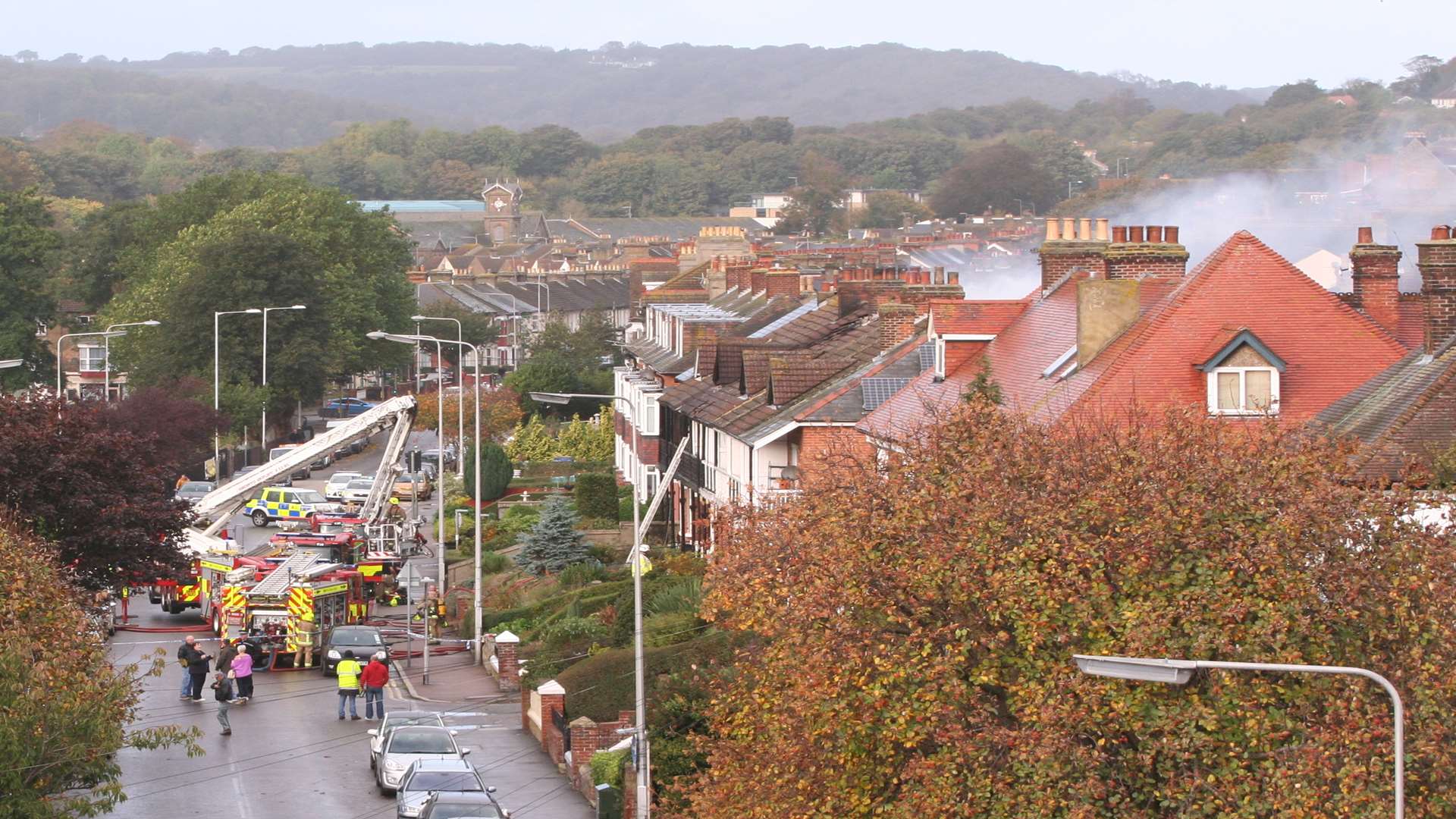 Aerial image of the Dover house fire started by David Medvedev