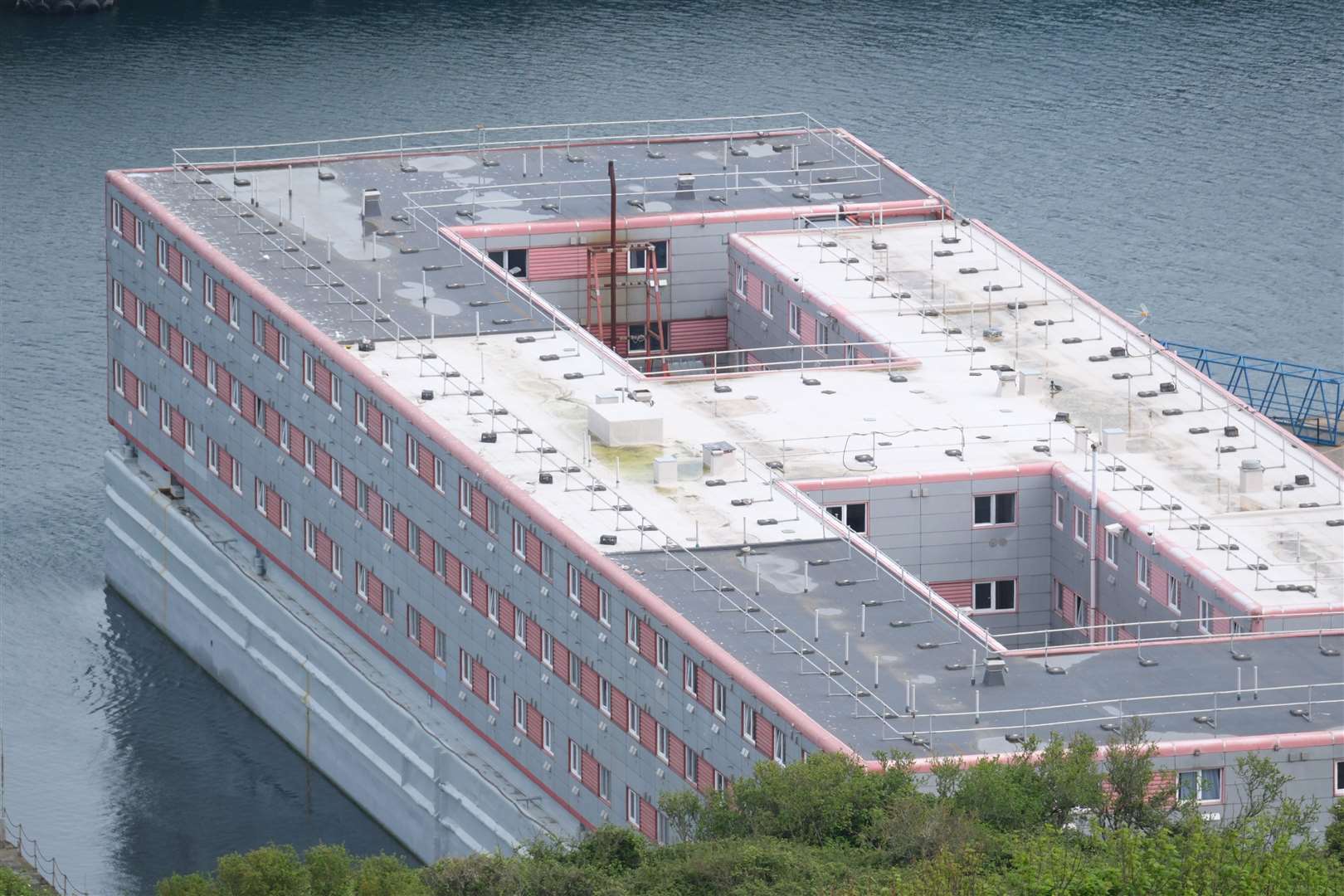 A view of the Bibby Stockholm accommodation barge (Matt Keeble/PA)