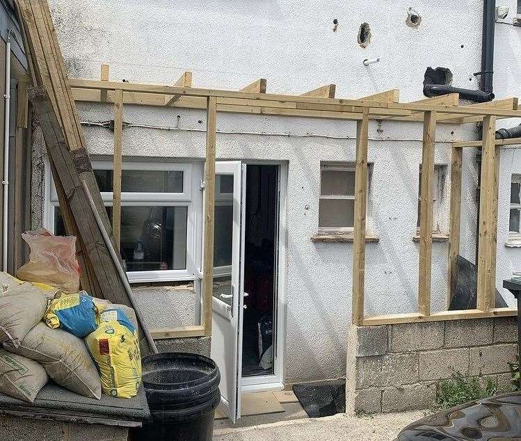 Construction work to revamp the inside and outside of the café is still under way. Picture: Helen Donovan