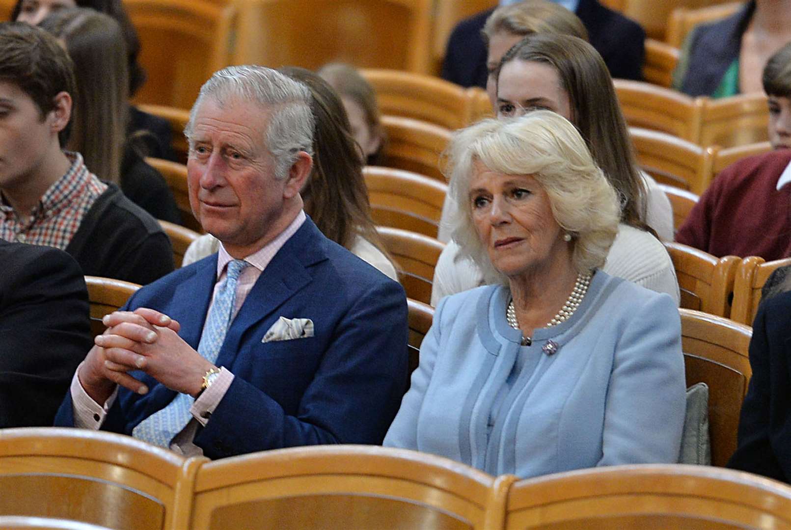 The Prince of Wales and Duchess of Cornwall listening to an orchestra play in Austria (John Stillwell/PA)