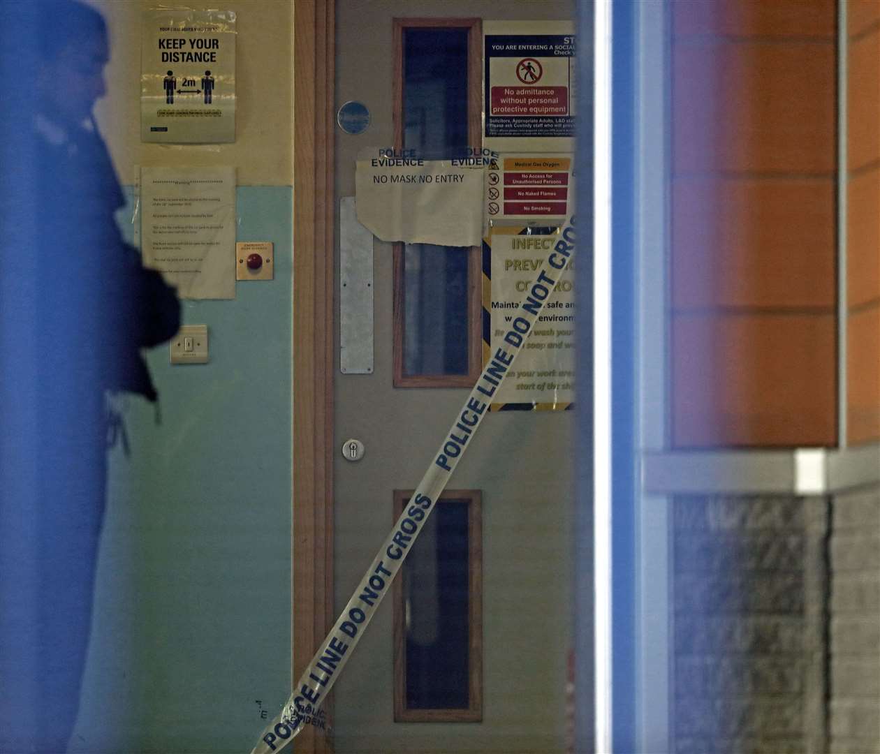 Police tape cordon inside Croydon Custody Centre (Aaron Chown/PA)