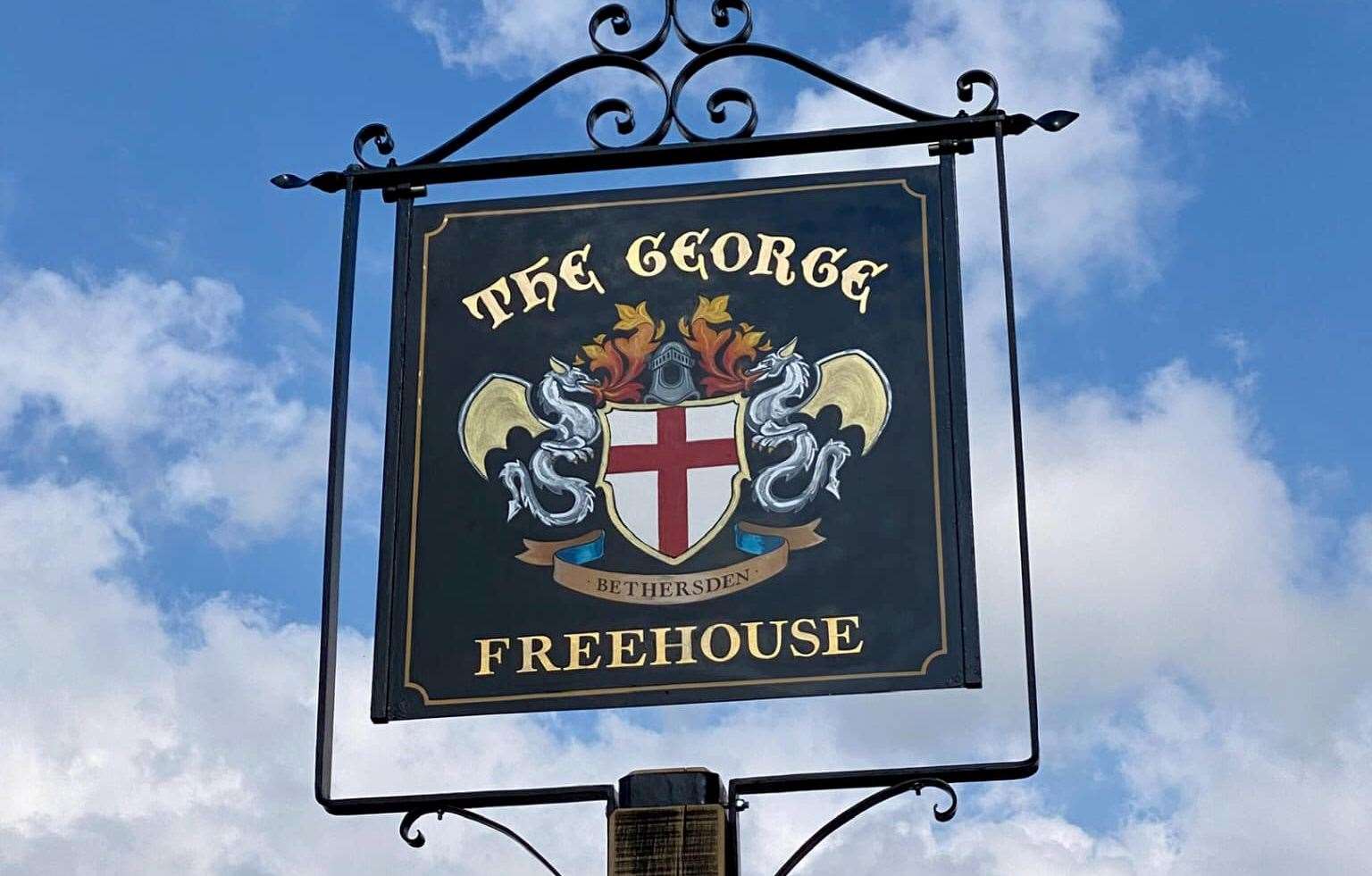 The George's new sign has been placed in position ahead of its opening this month. Picture: The George