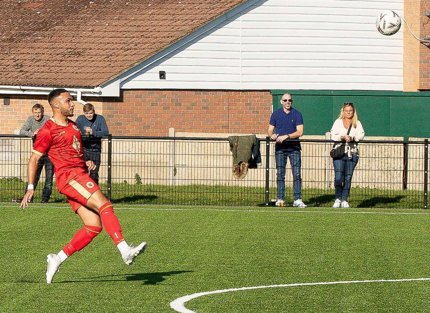 Dean Grant scores for Whitstable with a lob. Picture: Les Biggs