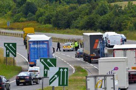 Traffic jams after robbery