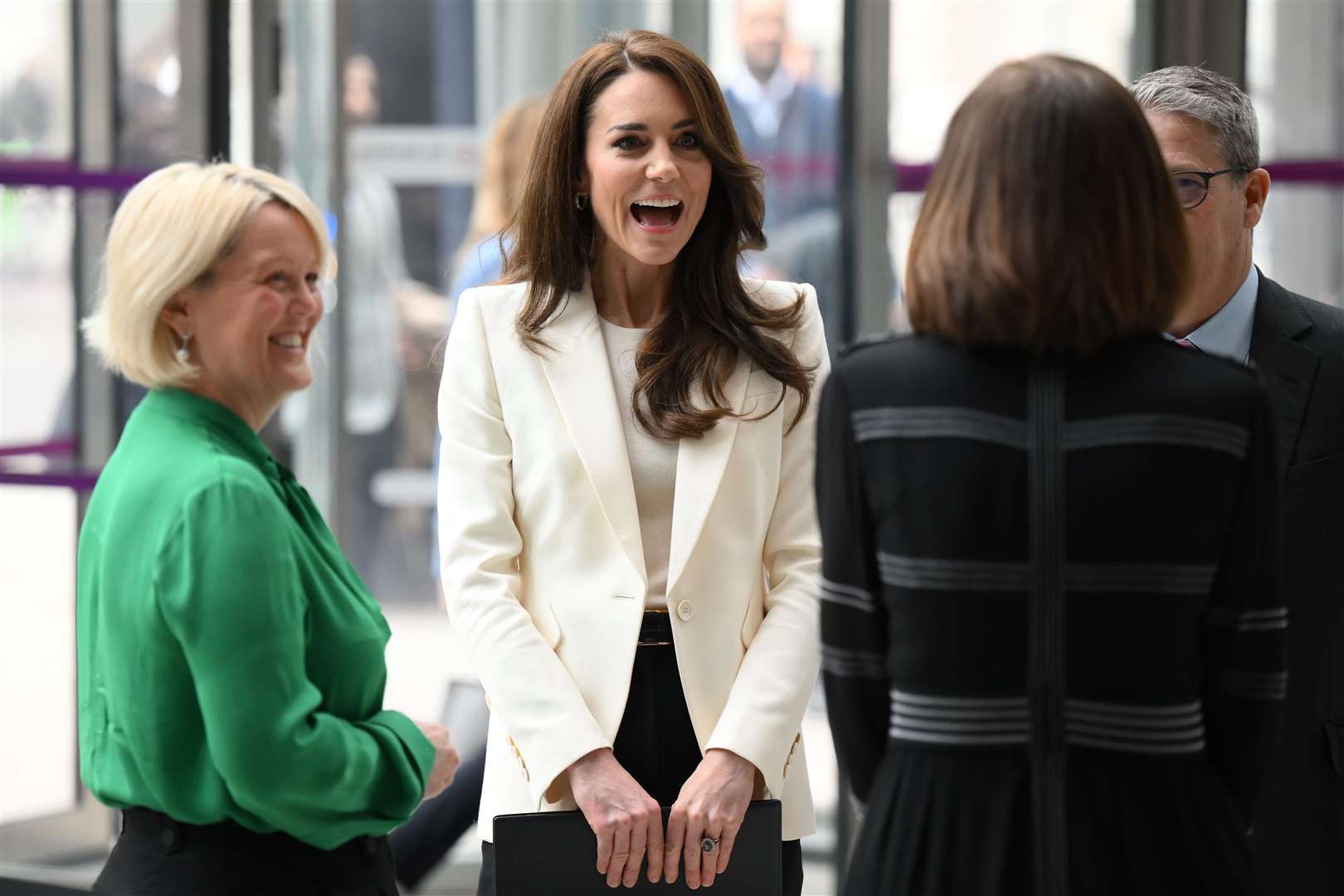 NatWest chief executive officer Alison Rose greets the Princess of Wales as she arrives to host the inaugural meeting of her new Business Taskforce for Early Childhood (Daniel Leal/PA)