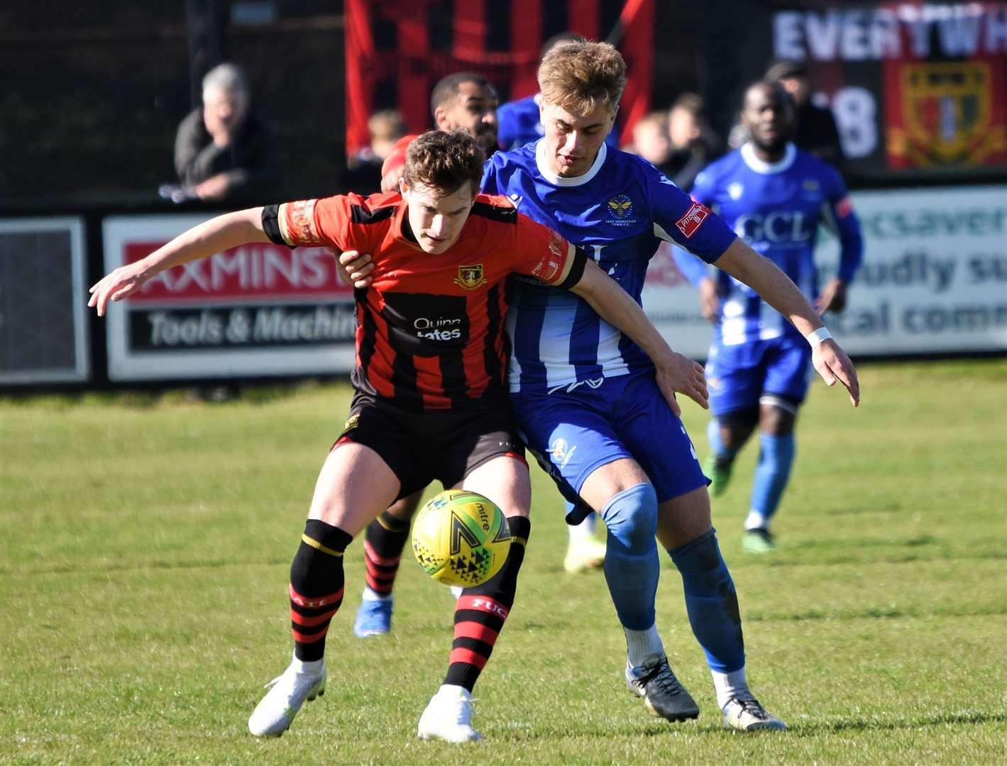 Action from Sittingbourne's 0-0 draw with East Grinstead Picture: Ken Medwyn
