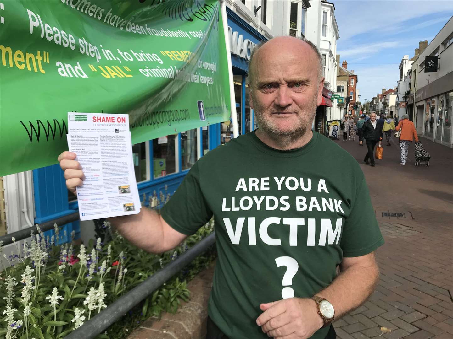 Bryan Henderson, a formed town councillor, campaigned in Deal High Street
