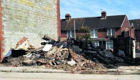 Site of the Old Locomotive pub after the explosion